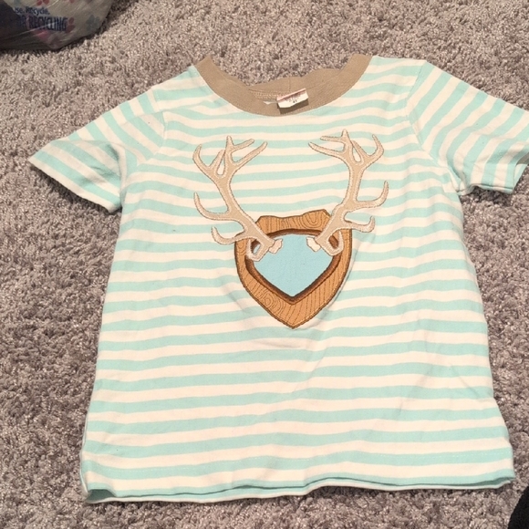 Ricrac & Ruffles Other - Striped Antler Kids Shirt